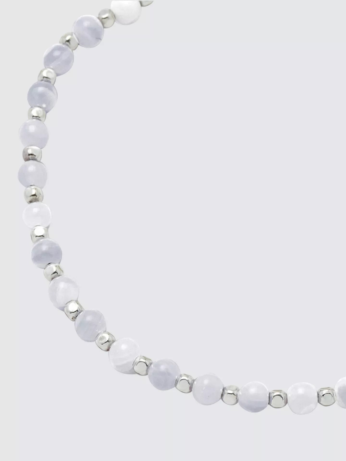 Amelia Bracelet Silver Plated-  Blue Lace Agate