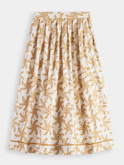 Embroidered midi skirt