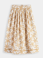 Embroidered midi skirt