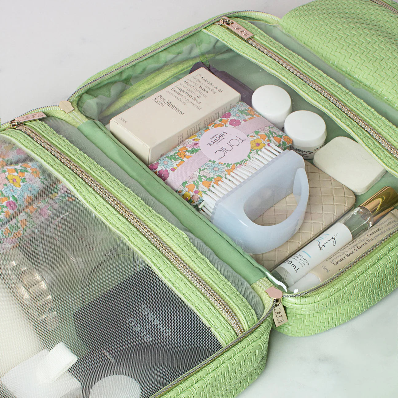 Herringbone Hanging Cosmetic Bag