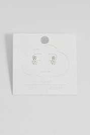 White Enamel Double Flower Studs