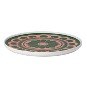 Green & Pink Flower Plate