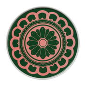 Green & Pink Flower Plate