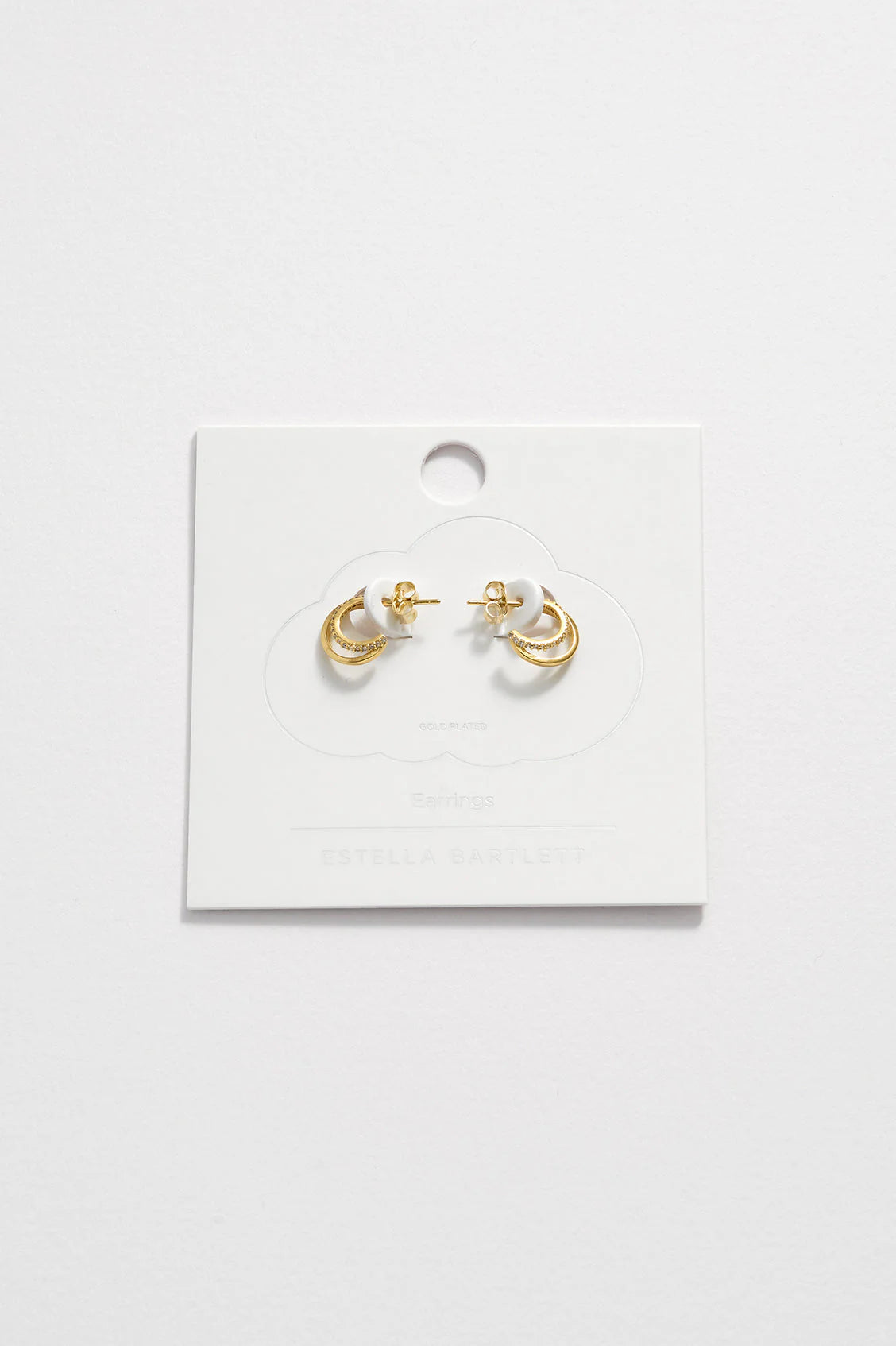 Pave Curl Hoops Gold