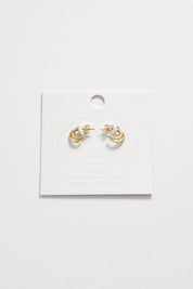 Pave Curl Hoops Gold