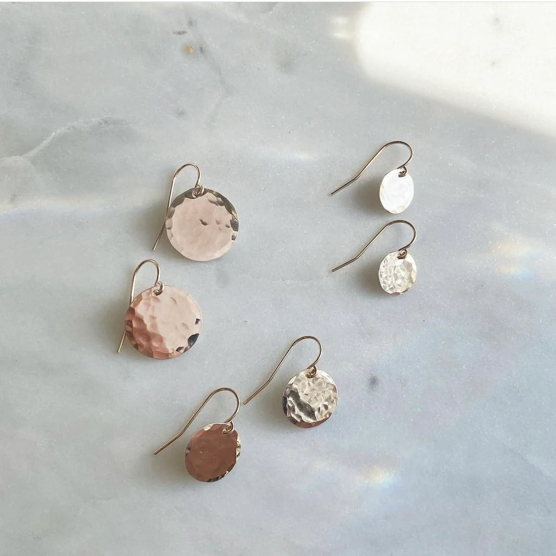 Hammered Disc Earrings