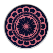 Navy & Pink Flower Plate