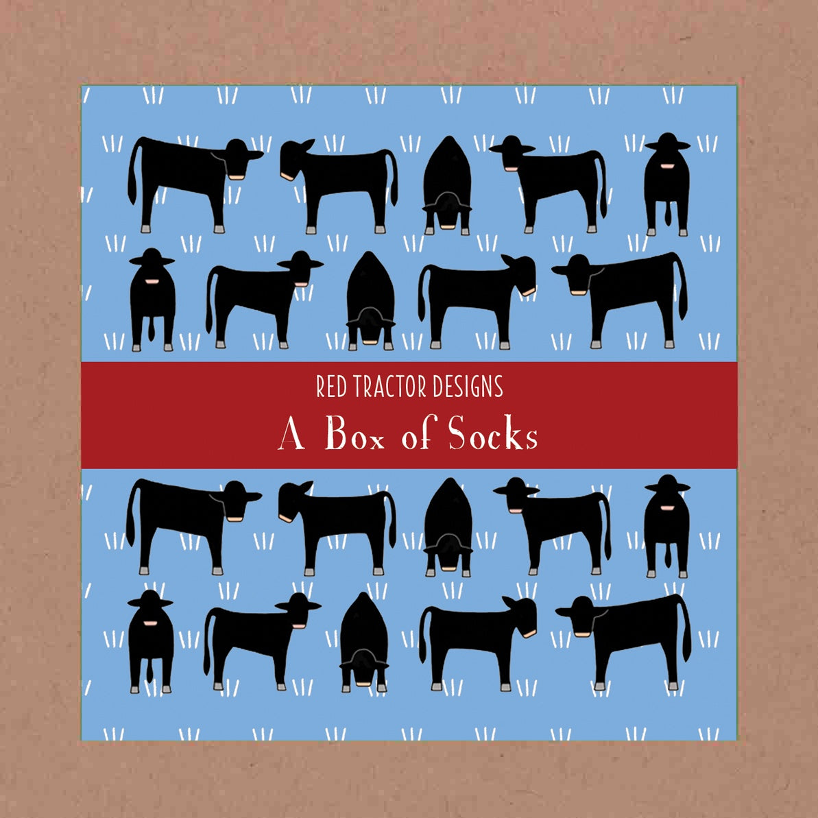 Angus Cattle On Blue Boxed Set Socks