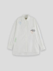 Embroidered poplin shirt