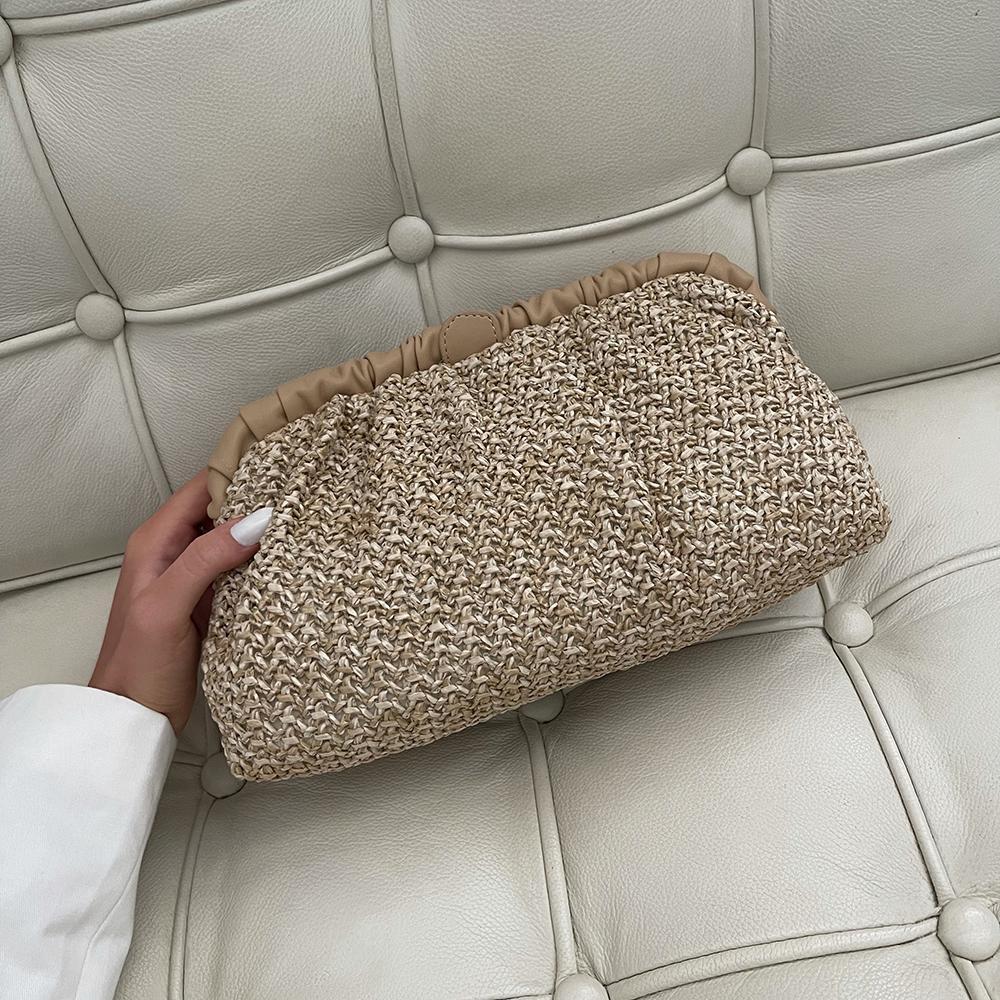 Amalia Pleated Woven Clutch