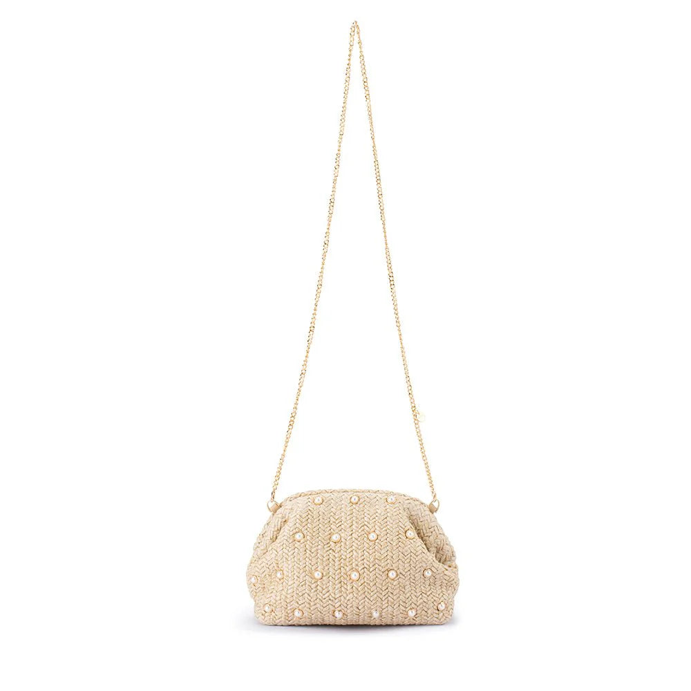 Kaia Studded Woven Clutch