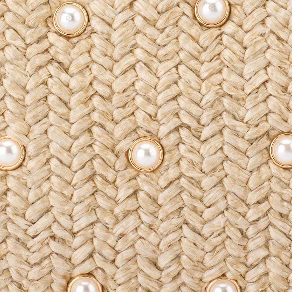 Kaia Studded Woven Clutch