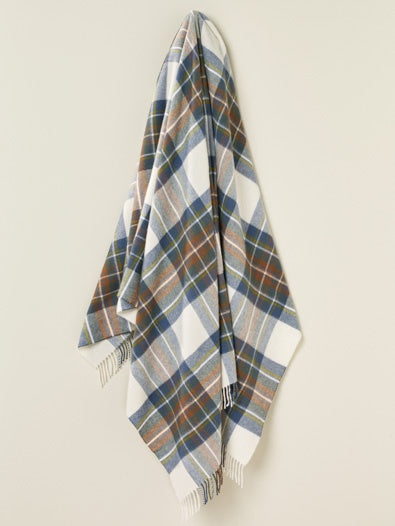 Bronte Tartan Throw-Muted Blue Stewart