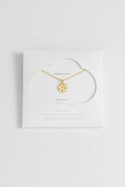 Mix CZ Coin Necklace- Gold Plated