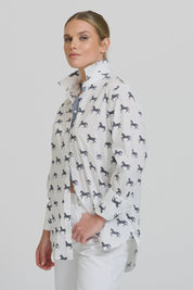 Elodie Girlfriend Shirt- Navy Pony Prance