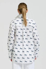 Elodie Girlfriend Shirt- Navy Pony Prance