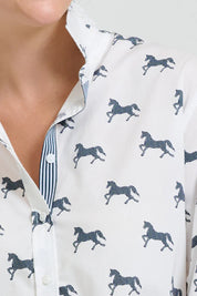 Elodie Girlfriend Shirt- Navy Pony Prance