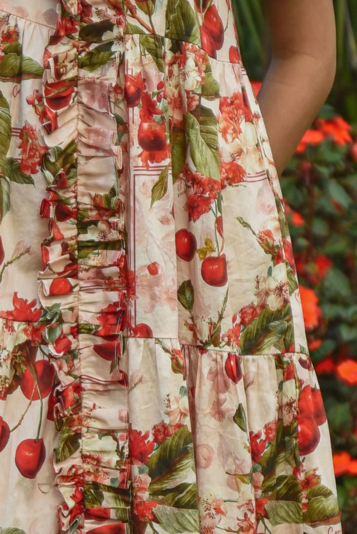 Frillaxed Dress- Cherry