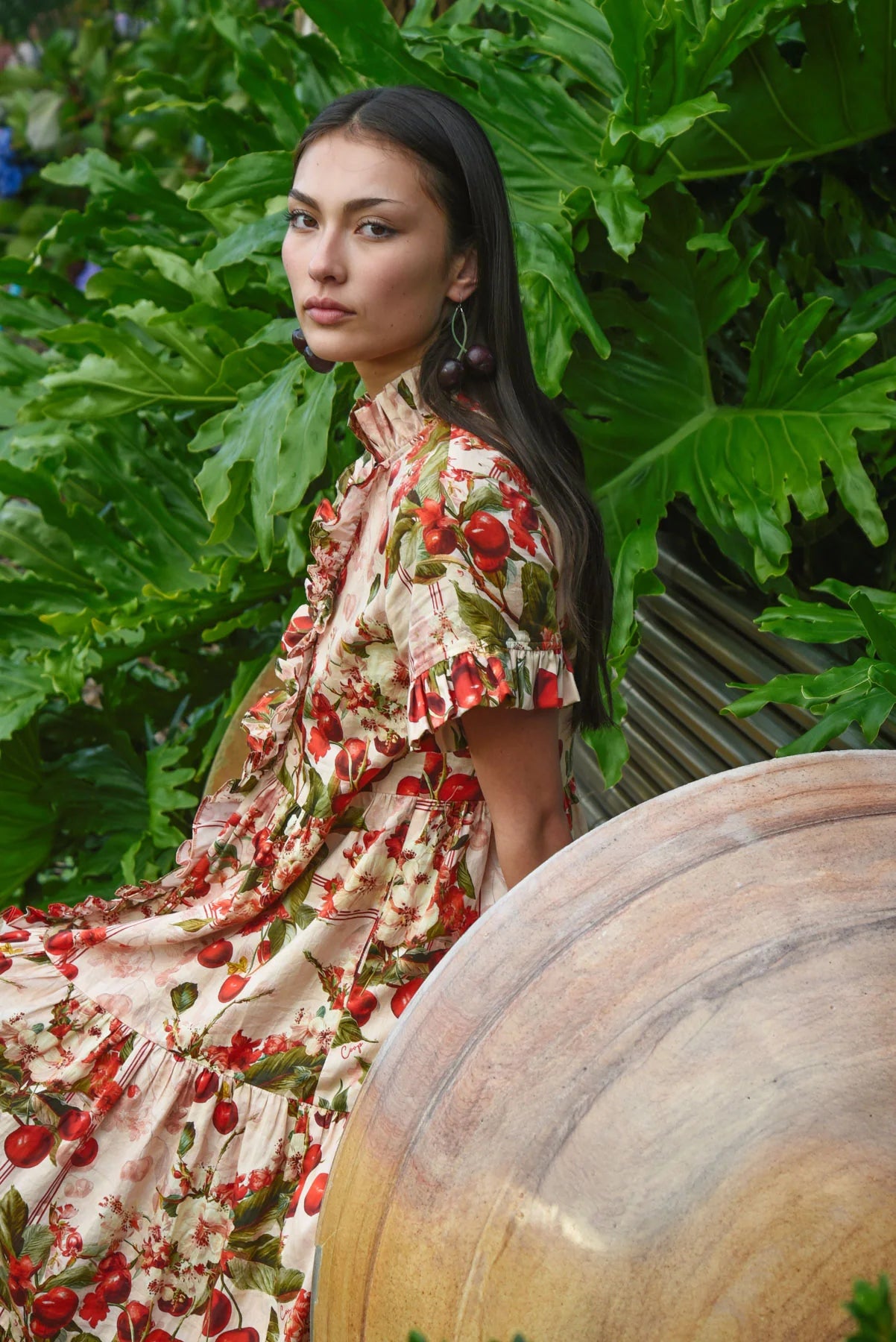 Frillaxed Dress- Cherry