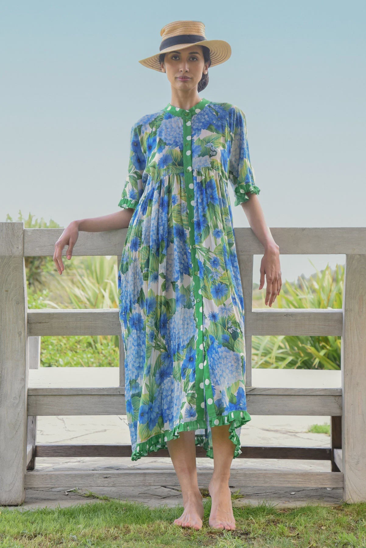 Don't Make Waves Dress - Hydrangea