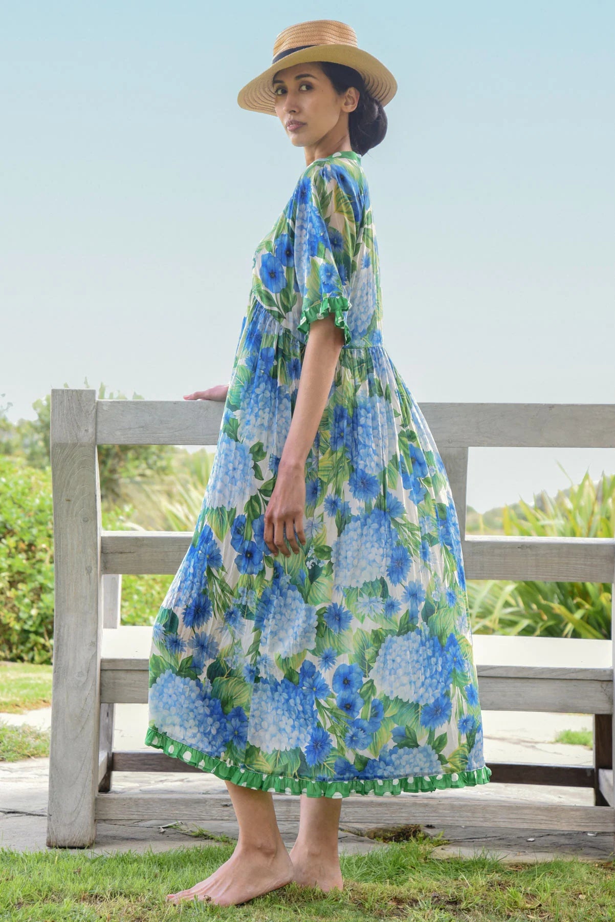 Don't Make Waves Dress - Hydrangea