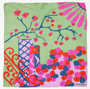 Mini Sakura Green Silk Scarf - Presence Hamilton