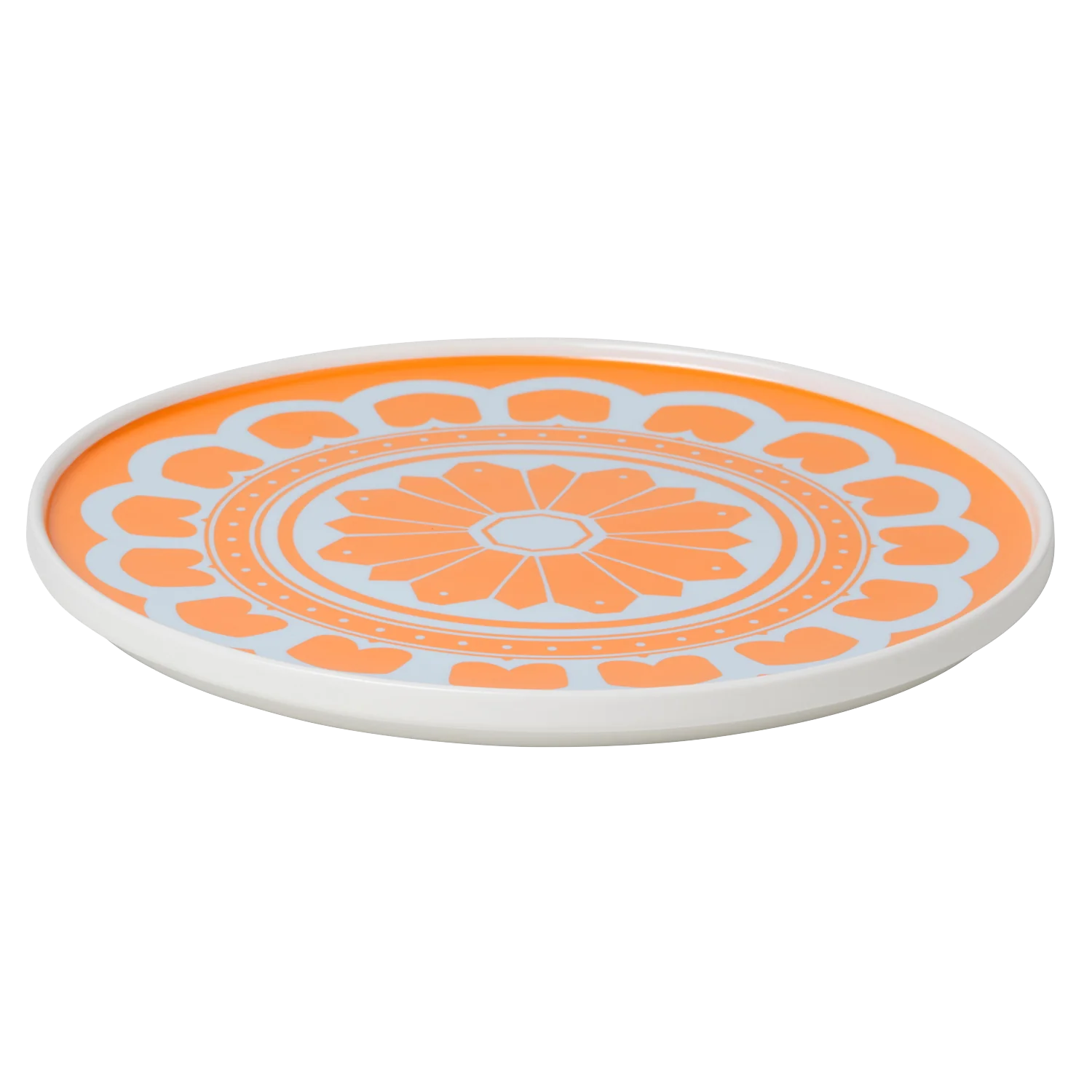 Orange & Blue Flower Plate