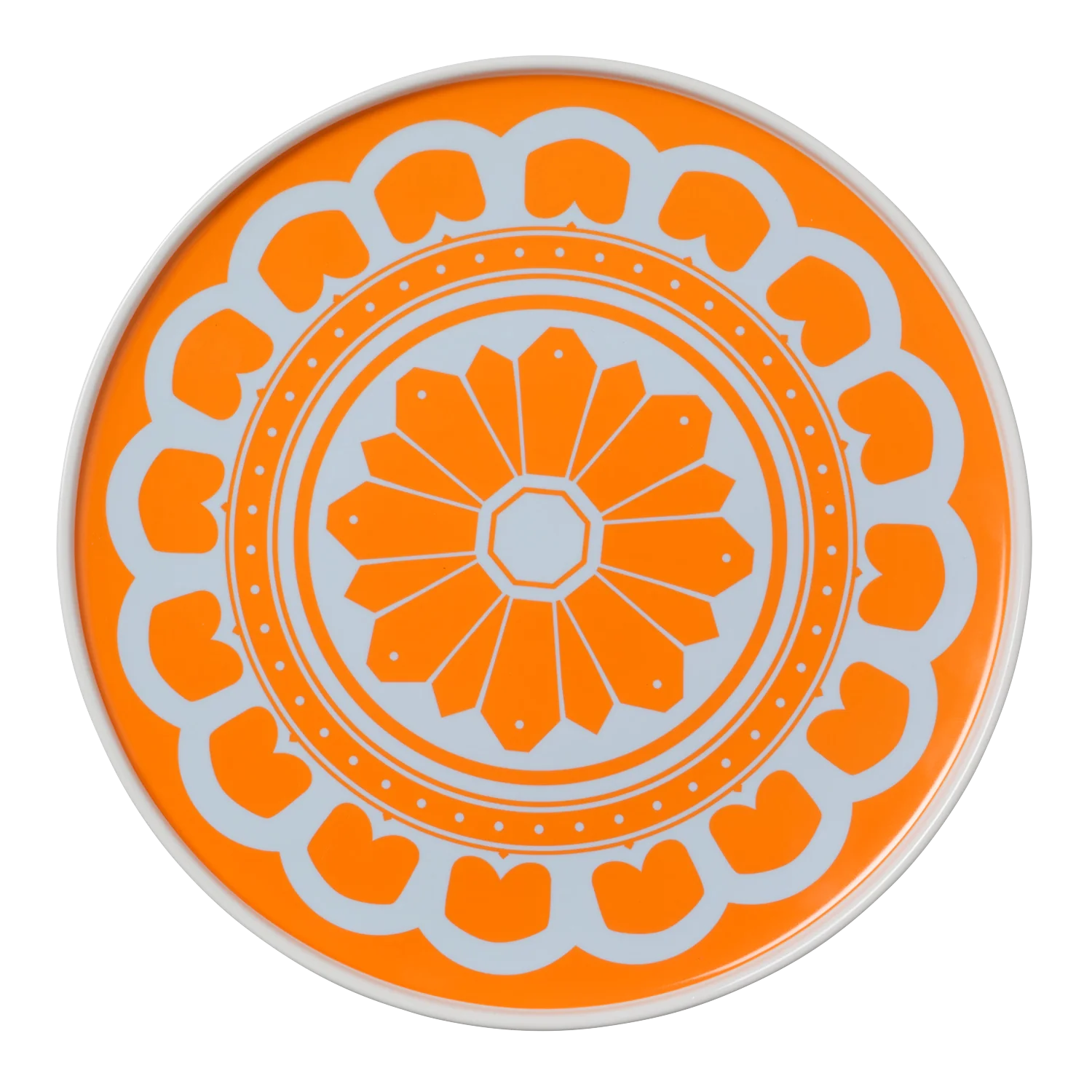 Orange & Blue Flower Plate