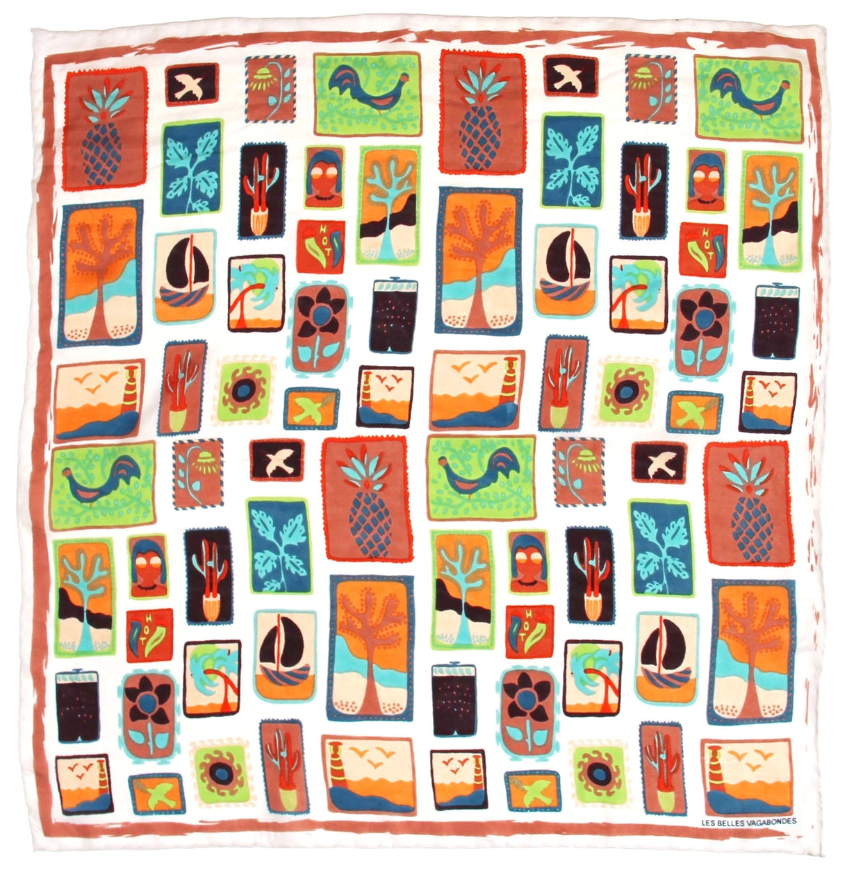 Mini Postcard Orange Silk Scarf - Presence Hamilton