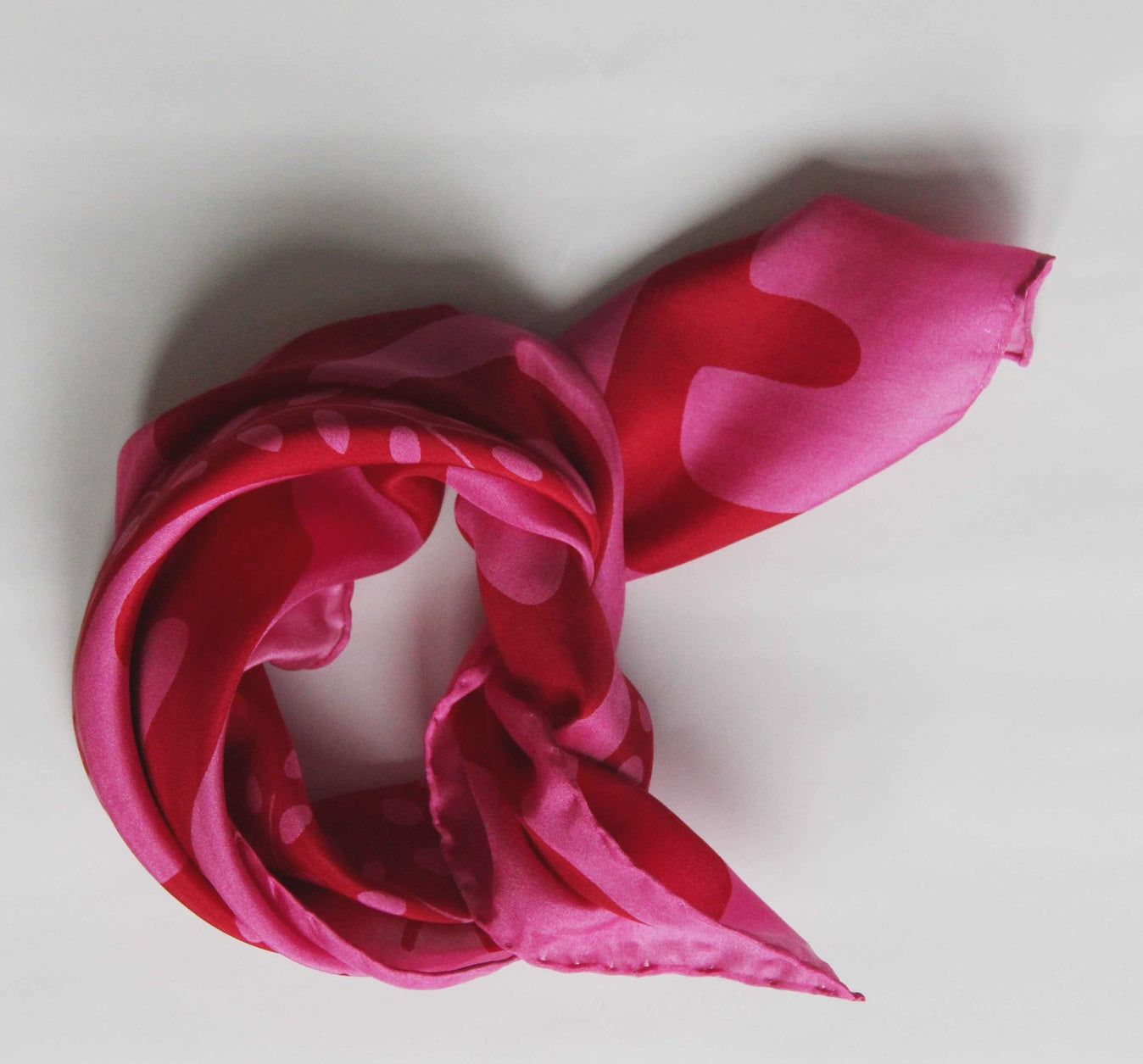 Mini Peace & Love Fuchsia Silk Scarf