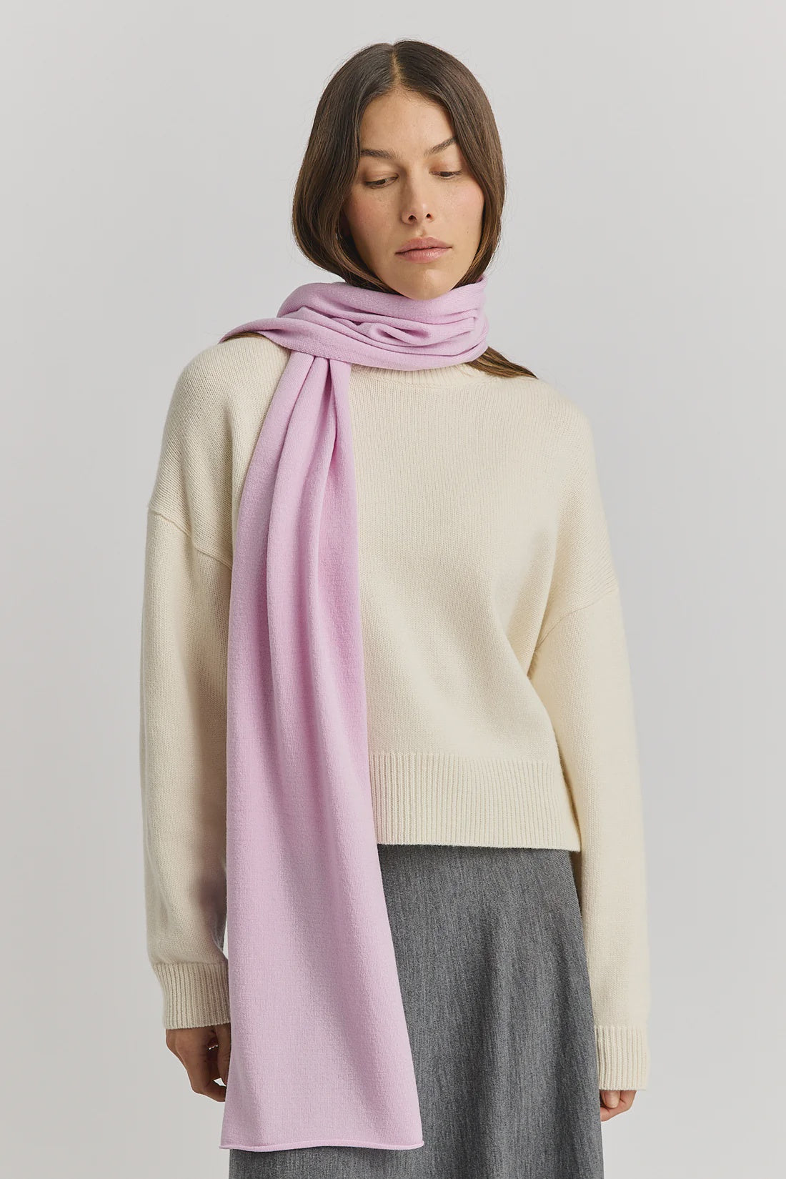 Extra Fine Merino Scarf- Powder Pink - Presence Hamilton