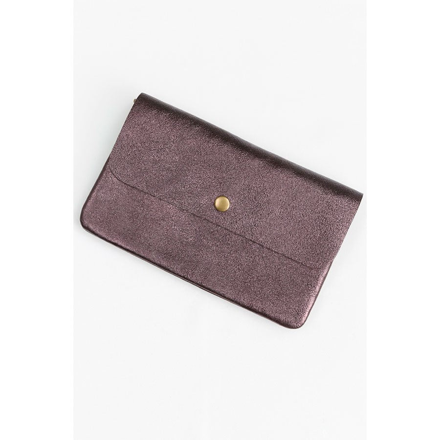 Maison Fanli Leather Clutch Cross Body - Metallic Coco
