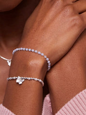 Amelia Bracelet Silver Plated-  Blue Lace Agate