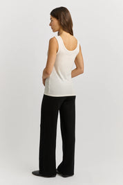 Scoop Neck Merino Tank - Warm White - Presence Hamilton