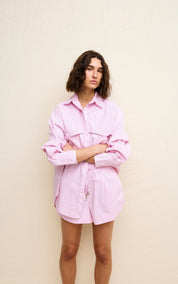 Riley Shirt - Pink Pinstripe