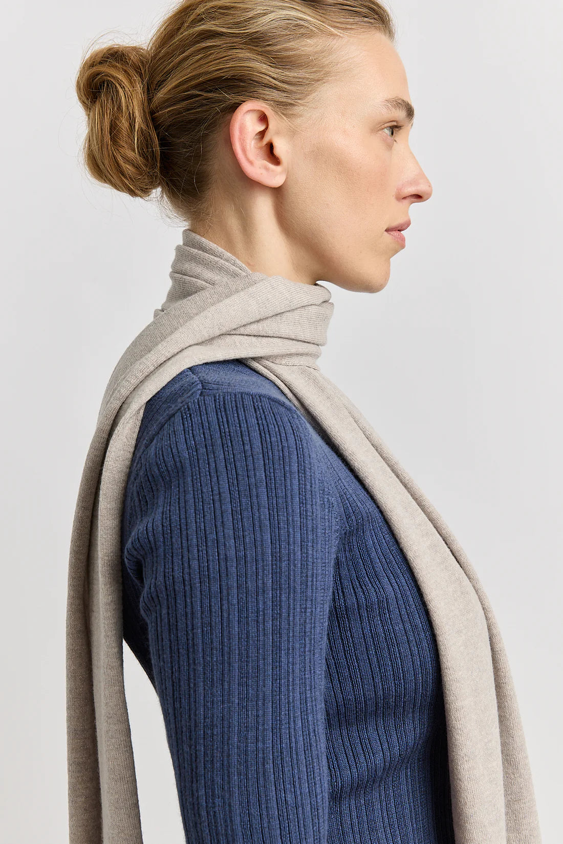 Extra Fine Merino Scarf-Light Oat - Presence Hamilton
