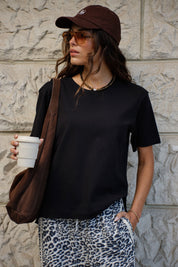 Stevie Slouchy Tee- Black