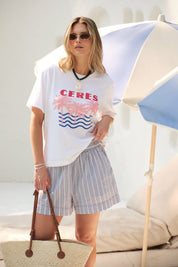 Stevie Slouchy Tee- Ceres Retro Palms