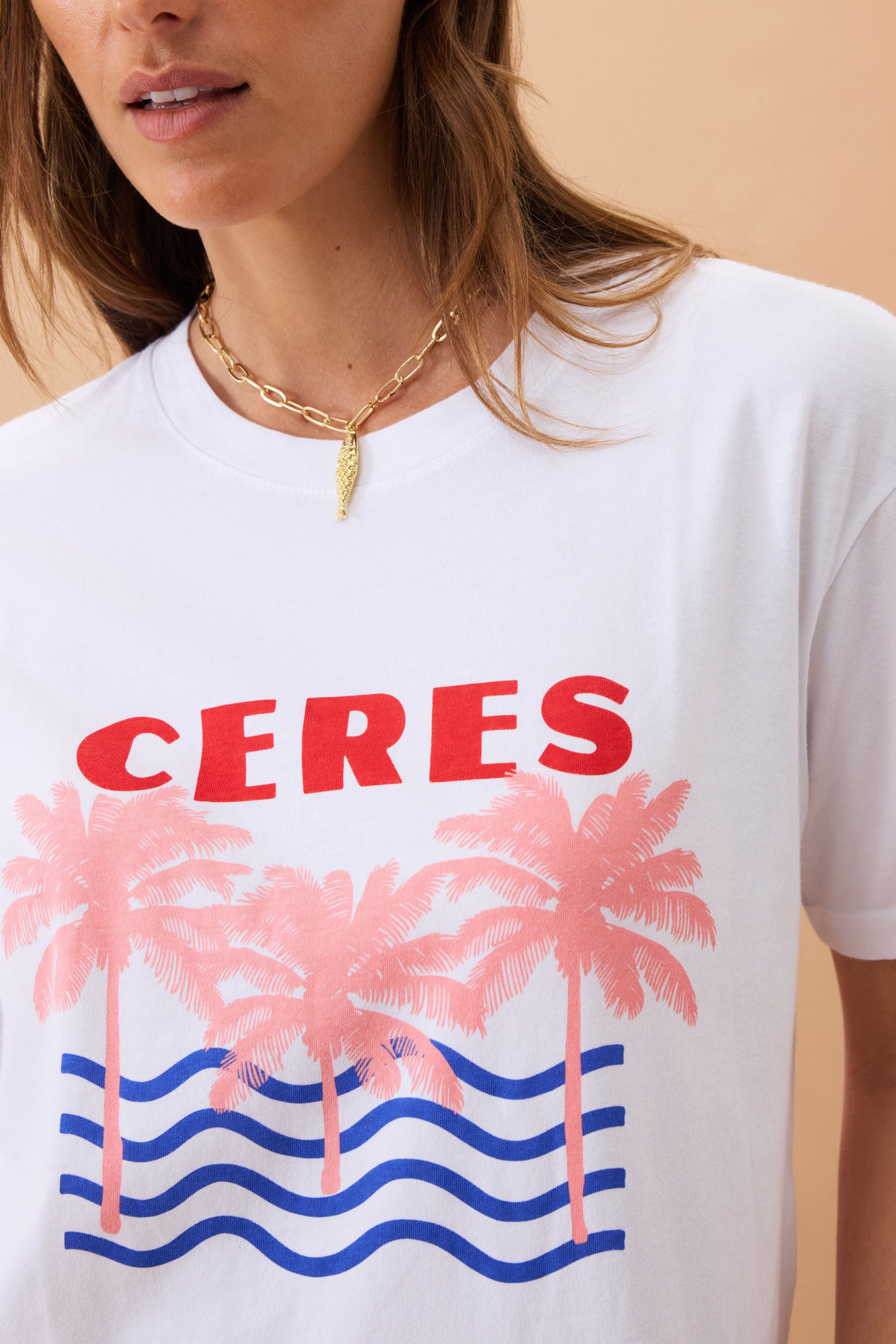 Stevie Slouchy Tee- Ceres Retro Palms