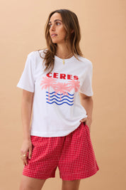 Stevie Slouchy Tee- Ceres Retro Palms