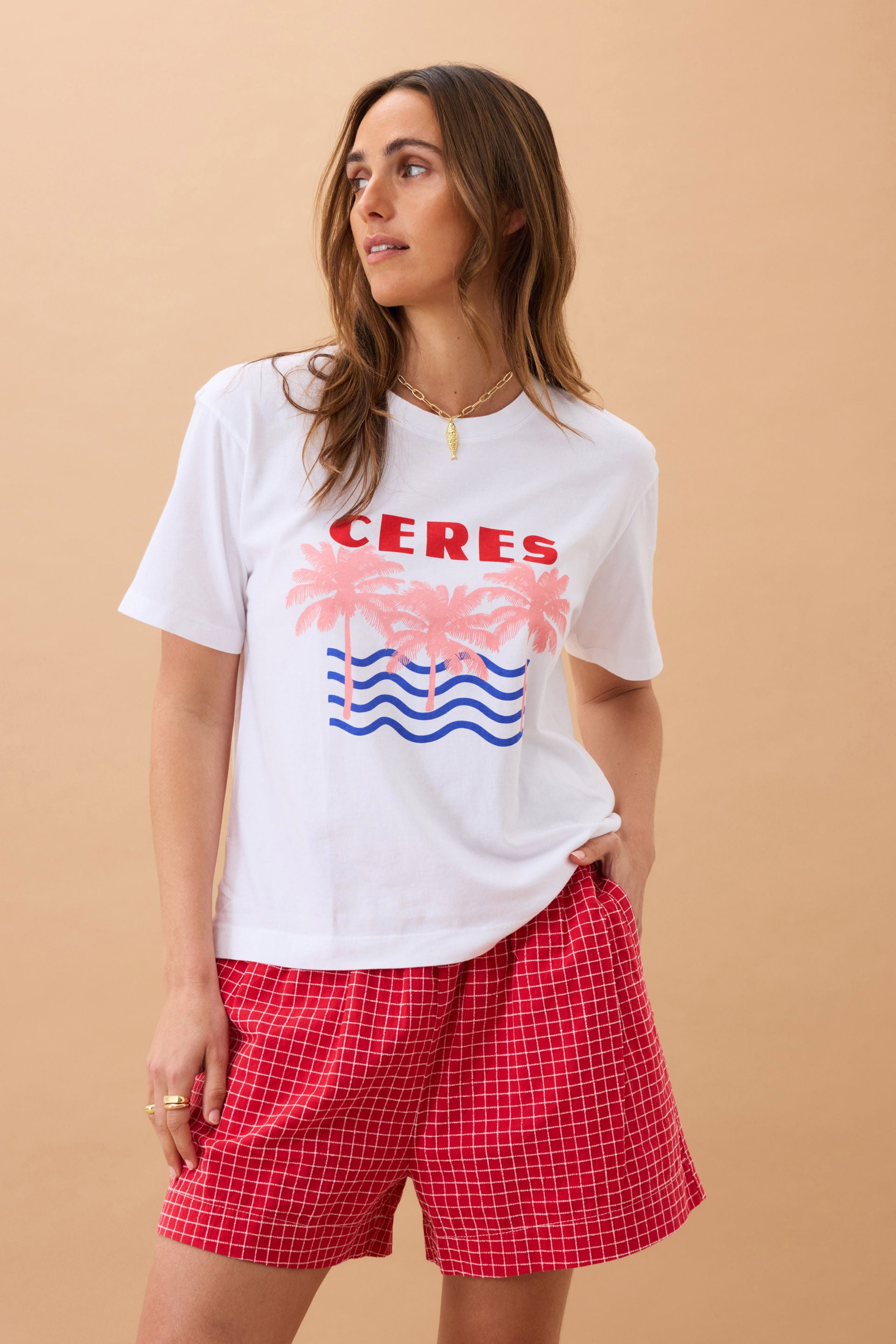 Stevie Slouchy Tee- Ceres Retro Palms