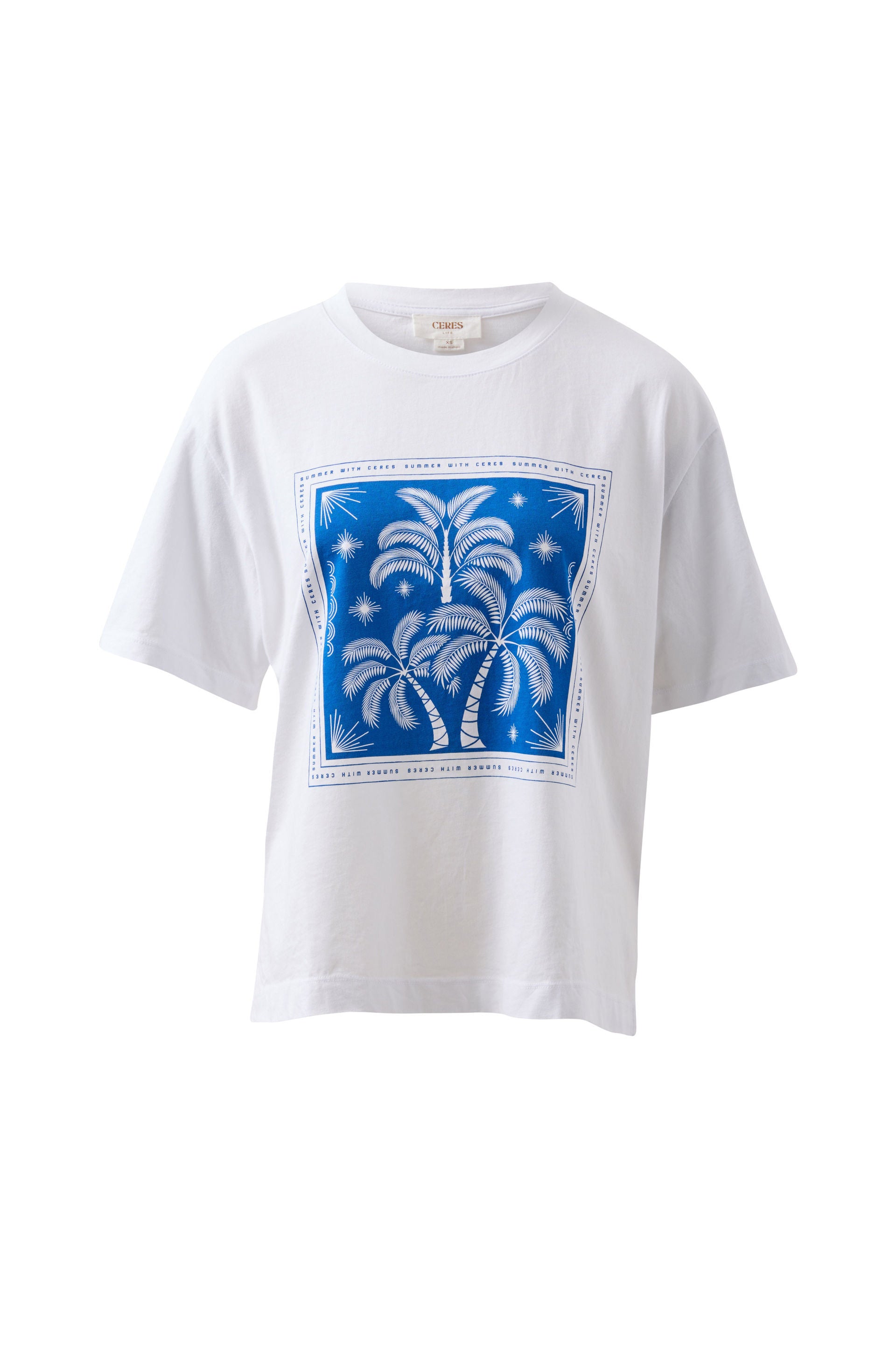 Stevie Slouchy Tee- Palm Scarf Print