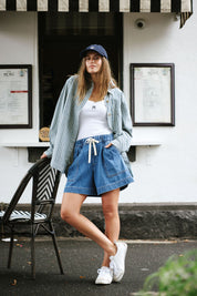 Darcy Relaxed Everyday Shorts - Washed Indigo