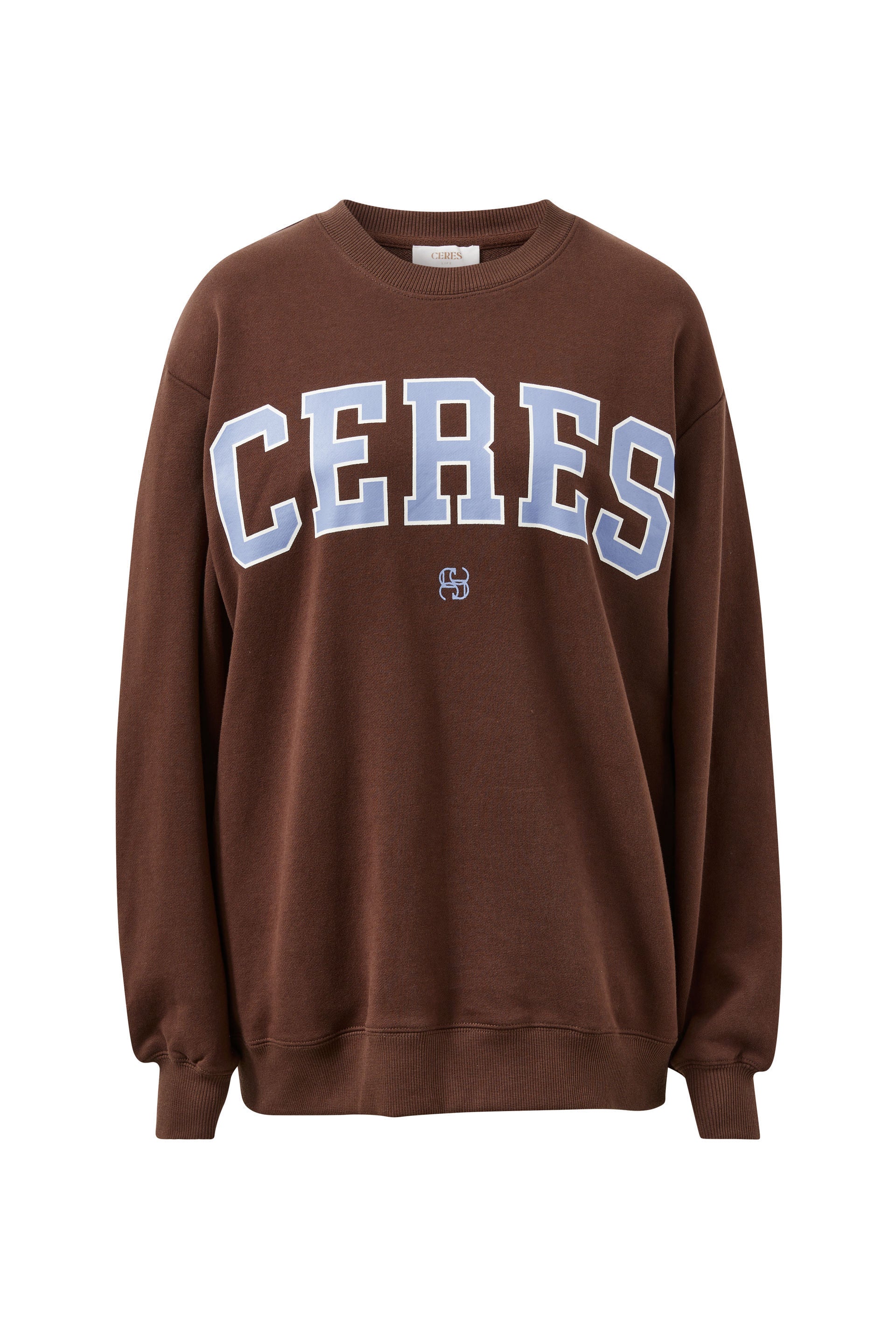 Isla Oversized Slouchy Crew - Brunette Brown - Presence Hamilton