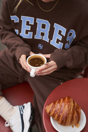 Isla Oversized Slouchy Crew - Brunette Brown - Presence Hamilton