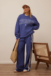 Isla Oversized Slouchy Crew - Washed Navy