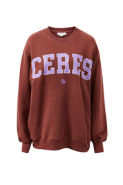 Isla Oversized Slouchy Crew - Burnt Toffee - Presence Hamilton