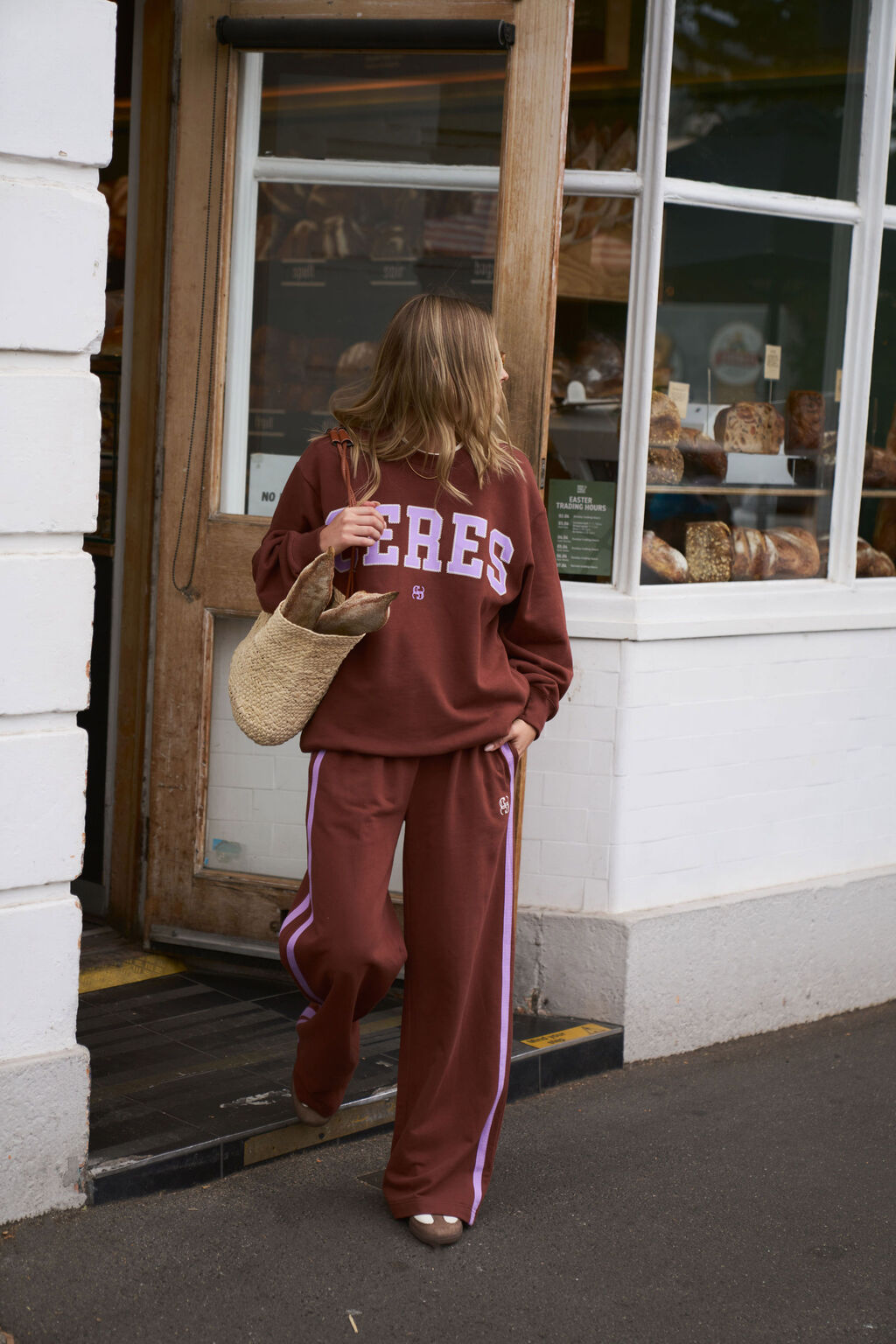 Isla Oversized Slouchy Crew - Burnt Toffee - Presence Hamilton
