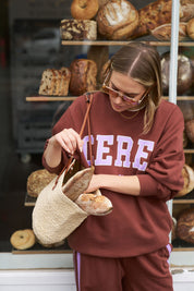 Isla Oversized Slouchy Crew - Burnt Toffee - Presence Hamilton