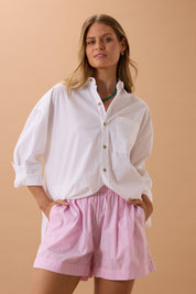 Mila Short- Hibiscus Pink Stripe